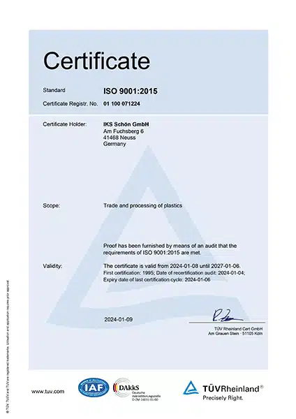 TÜV Rheinland ISO 9001:2015